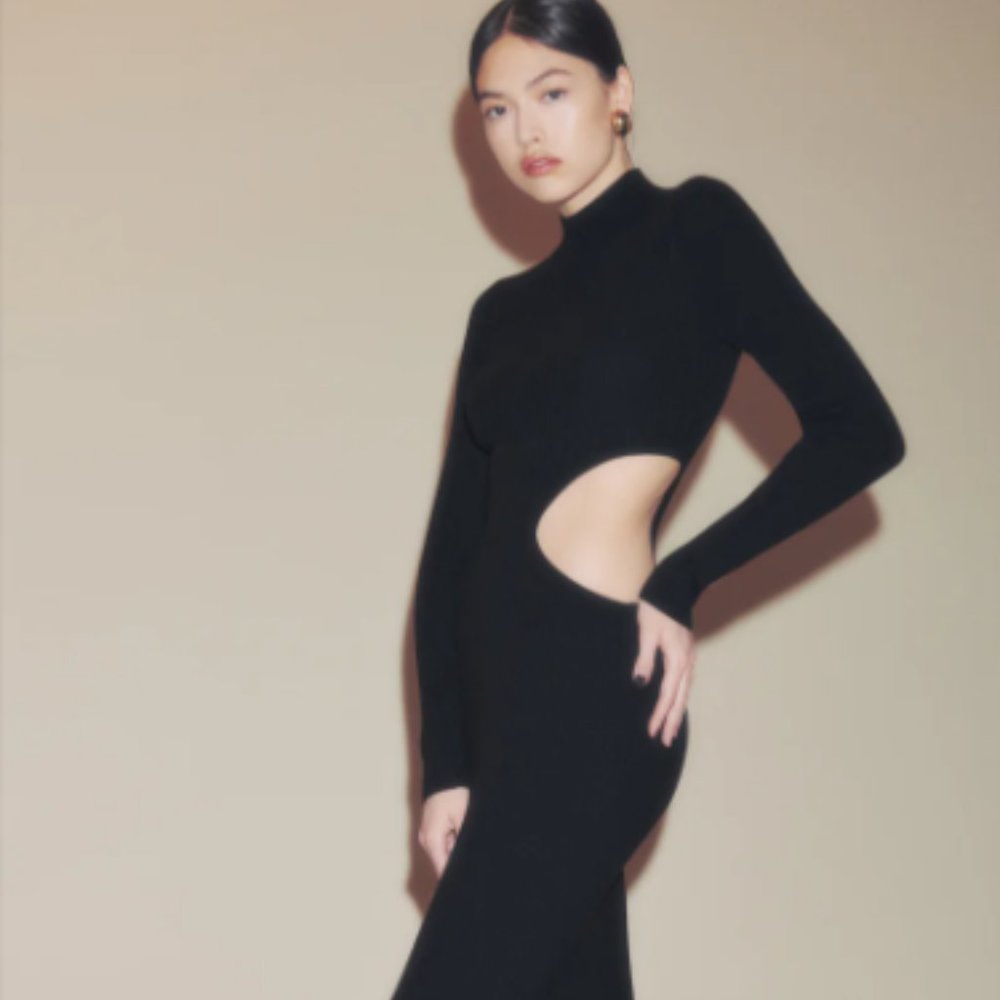 Reformation Vallo Cashmere Cut Out Sweater Dress - Size M